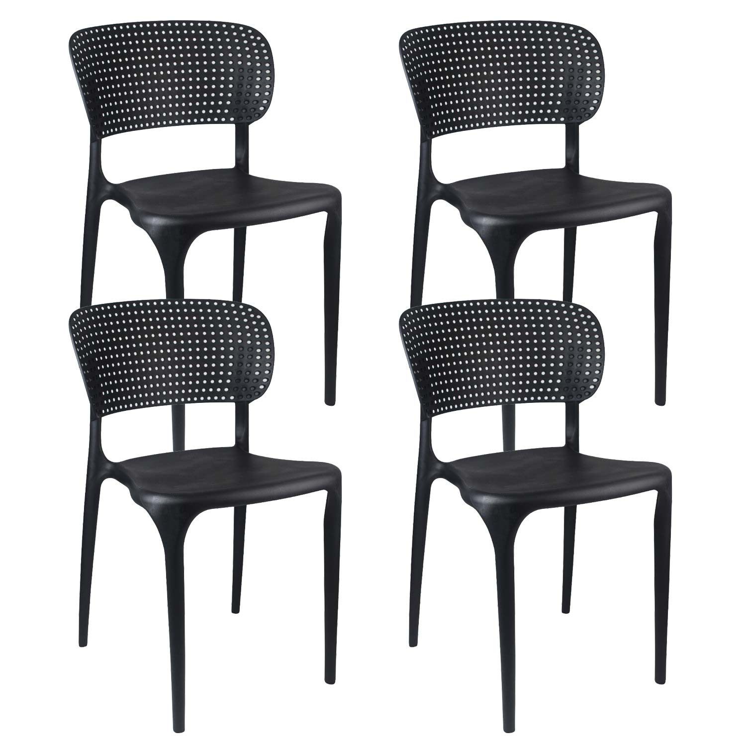Pack 4 Sillas de Exterior Apilables Marilyn 75x47x49,5cm Thinia Home Sillas y Sillones de Exterior 1